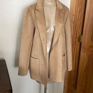 Faux leather blazer jacket